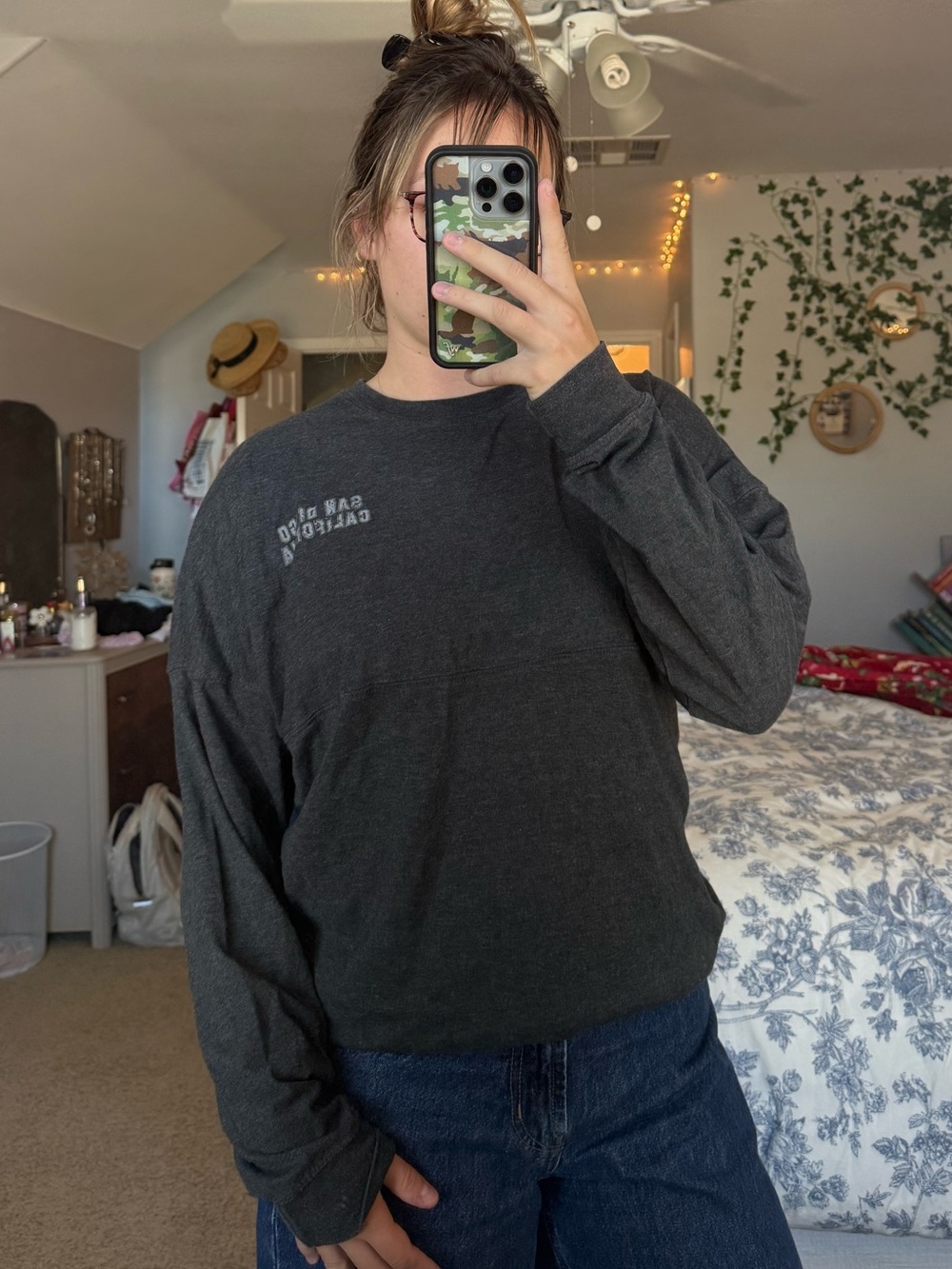 Exist Women’s Charcoal Gray Long Sleeve San Diego Shirt